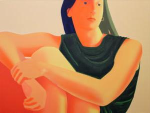 莫莉·邦兹, 一幅名为《How You Carry Yourself》的画作描绘了一名戴着耳环、身穿黑色无袖罩衫的女子.