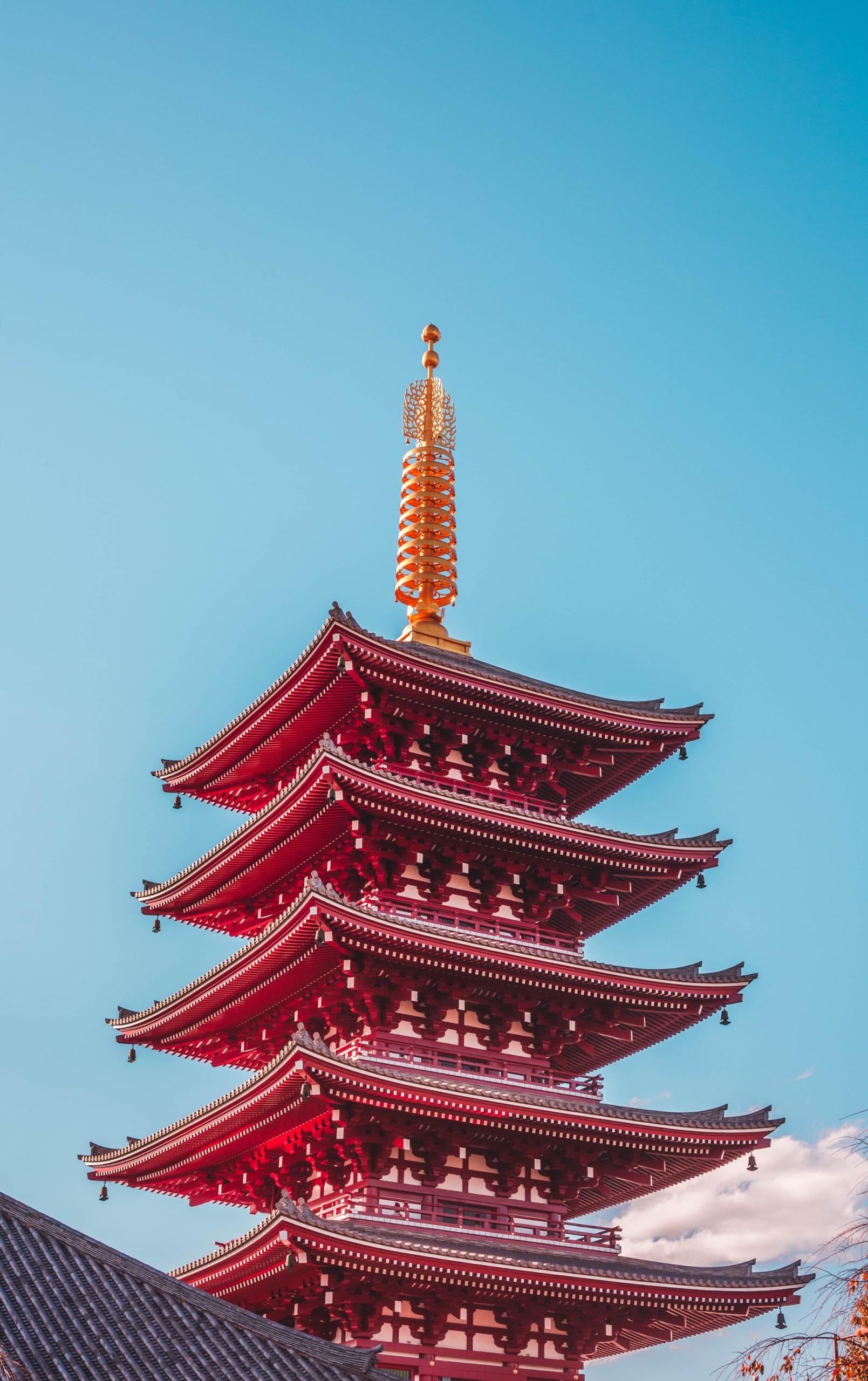 日本宝塔的照片