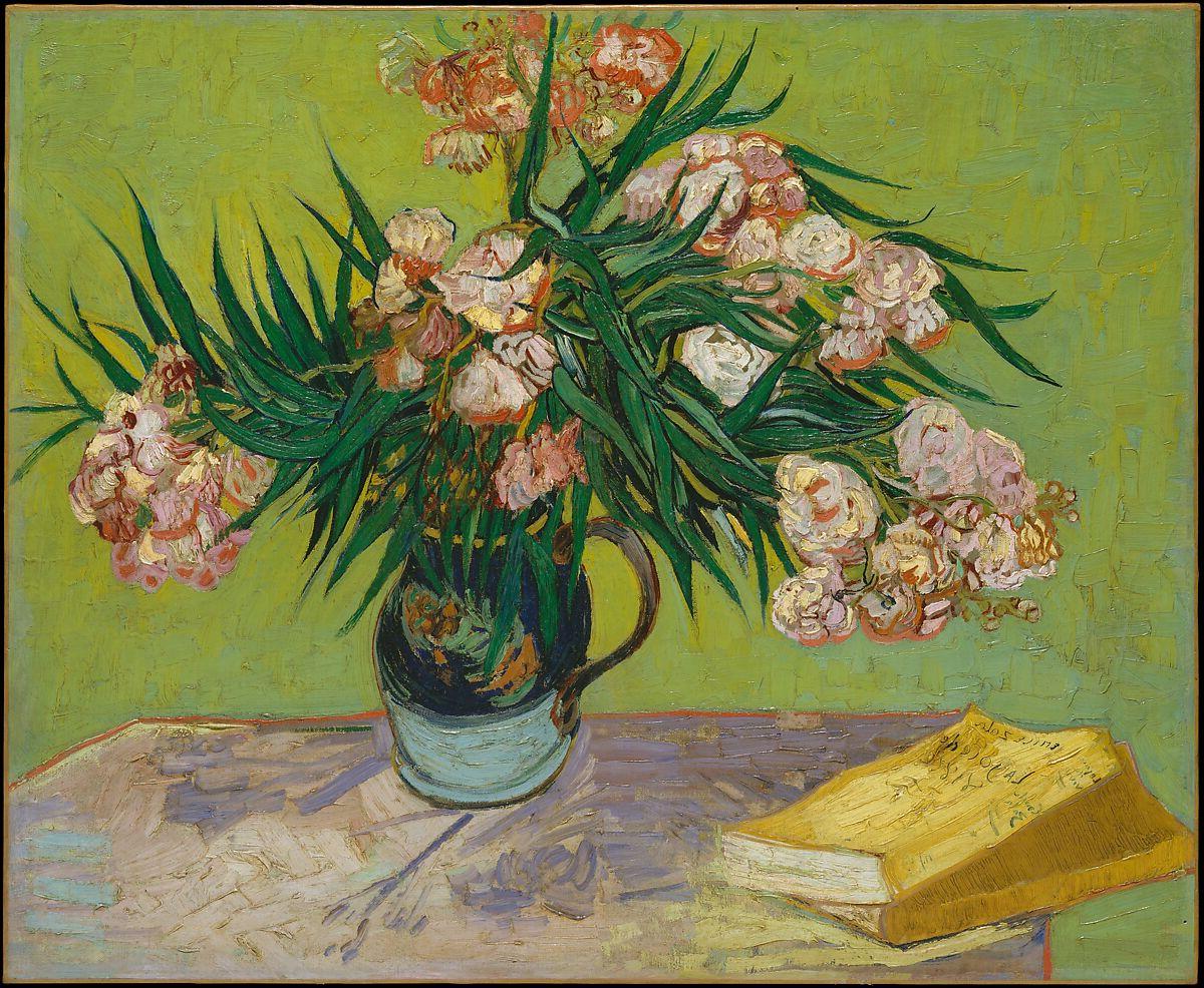 夹竹桃，文森特·梵高(荷兰，1853-1890)，布面油画